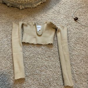 Nude off the shoulder crop top